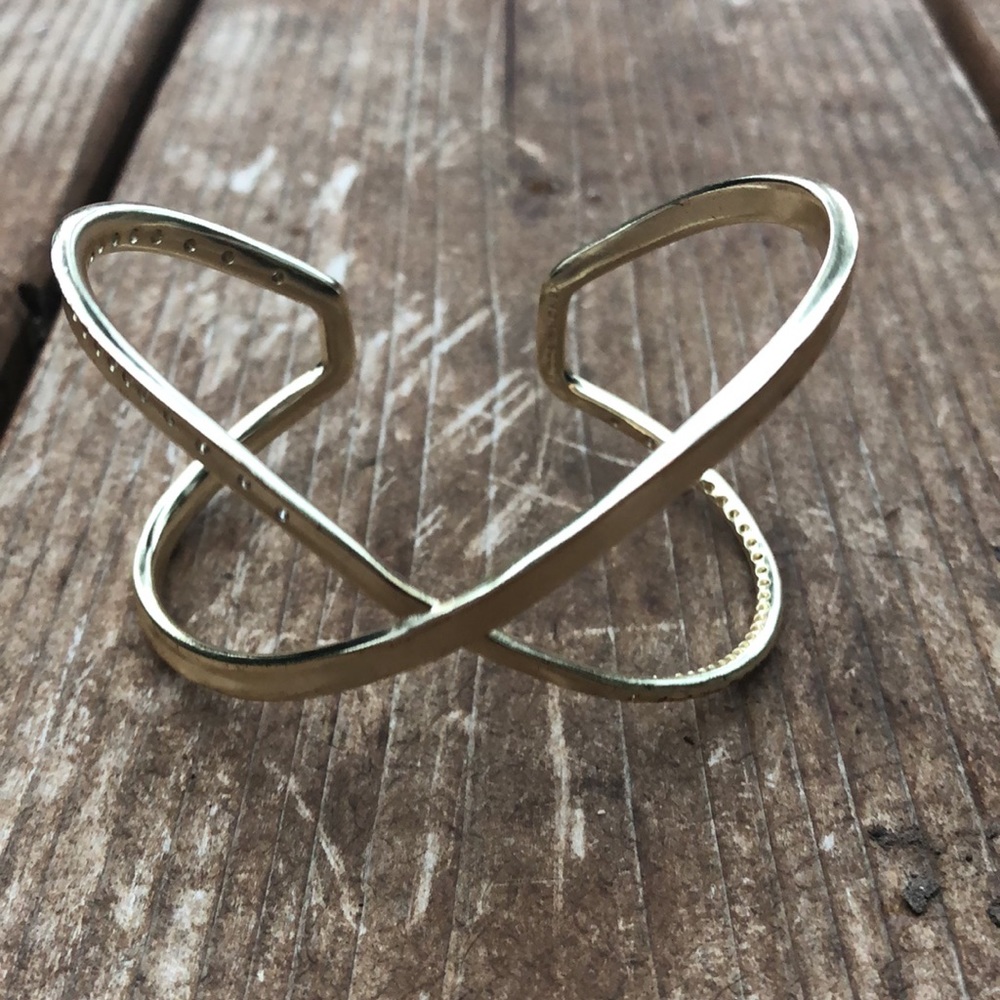 Kendra Scott Gold X Adjustable Cuff Bracelet